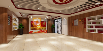 智慧黨建展廳設(shè)計(jì)效果圖+平面布置圖，創(chuàng)新設(shè)計(jì)理念